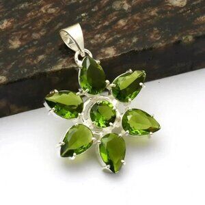 Peridot Gemstone Sterling Silver Pendant